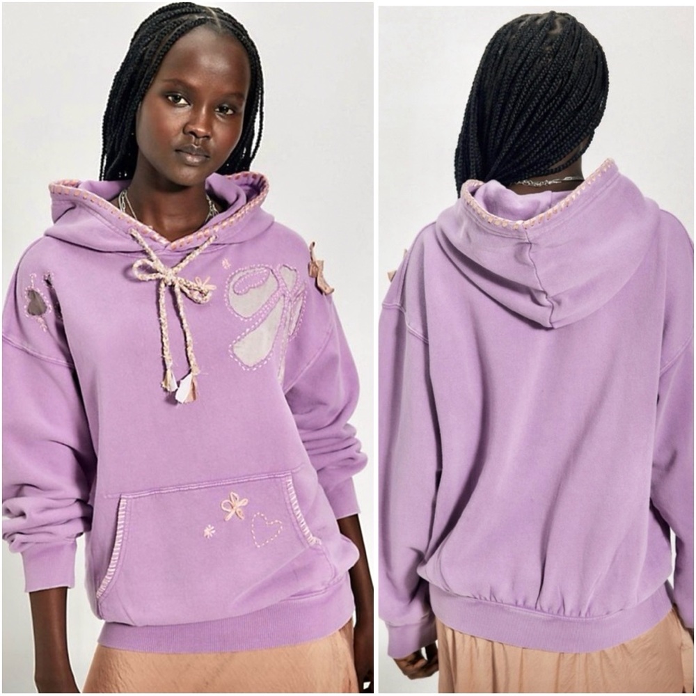 NWT Free People x We The Free Love Letters Hoodie 💜 Lavender - Picture 16 of 16